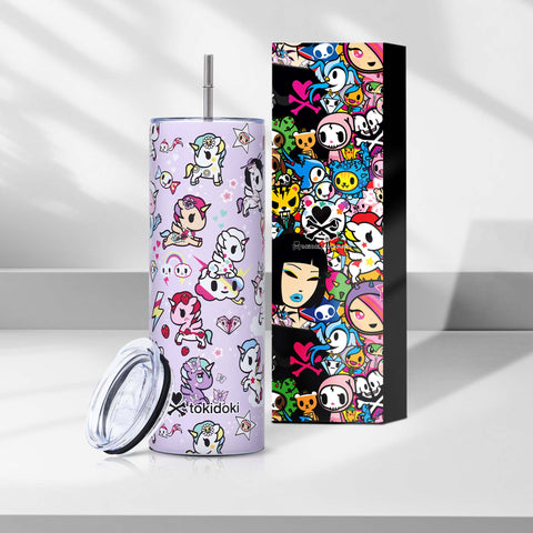 Tokidoki Vacuum Insulated Bottle 20oz with Straw Reusable -B