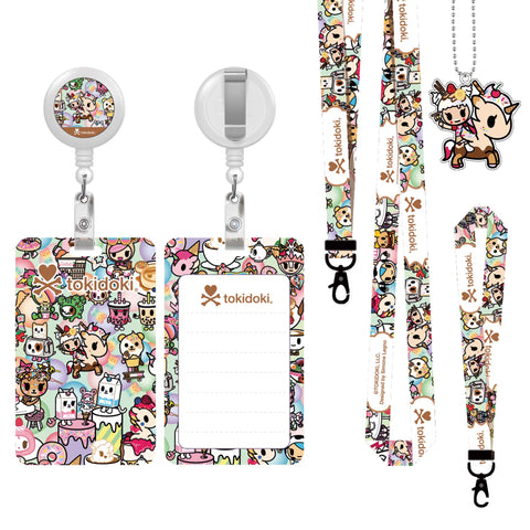 Tokidoki Lanyards for Id Badges with Retractable Reel Clip-F