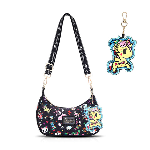 Tokidoki Crescent Shoulder Bag with Keychain Series-Denim Daze