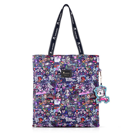 Tokidoki Large Canvas Bag with Unicorno Keychain  Series-Midnight Metropolis
