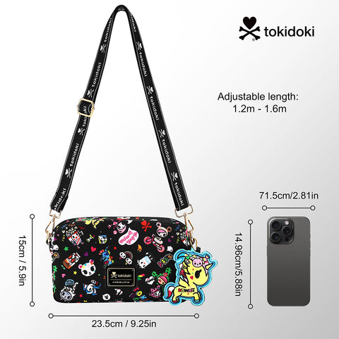 Tokidoki Crossbody Purse With Keychain Adjustable Strap Series-Denim Daze