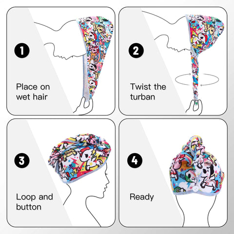 Tokidoki Microfiber Hair Towel-C