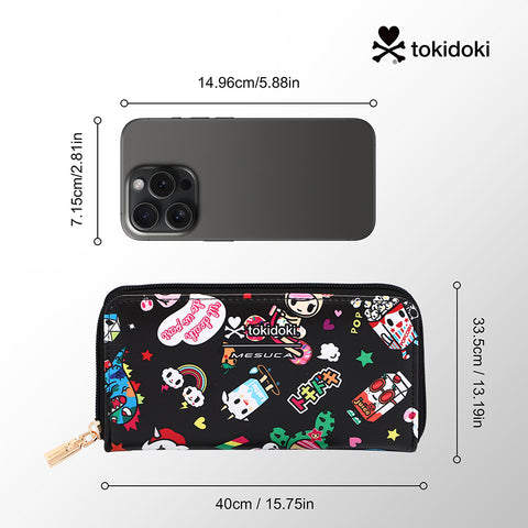 Tokidoki PU Wallet Card Holder with Wristlet Series-Denim Daze