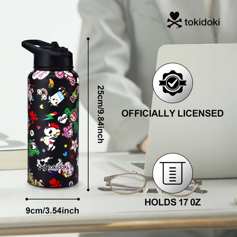 Tokidoki Water Bottle 32oz with Leak Proof Flip-F