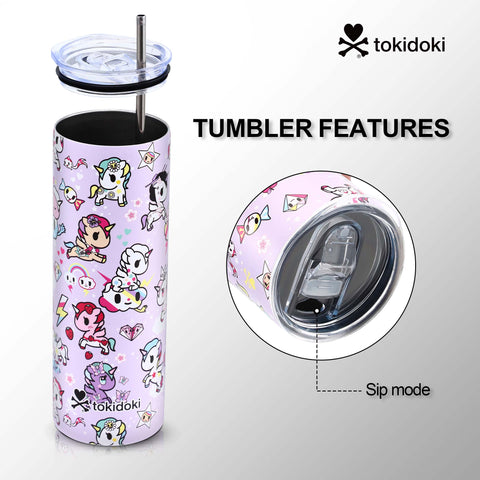 Tokidoki Vacuum Insulated Bottle 20oz with Straw Reusable -B