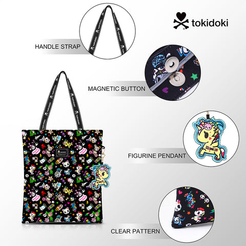 Tokidoki Large Canvas Bag with Unicorno Keychain  Series-Denim Daze