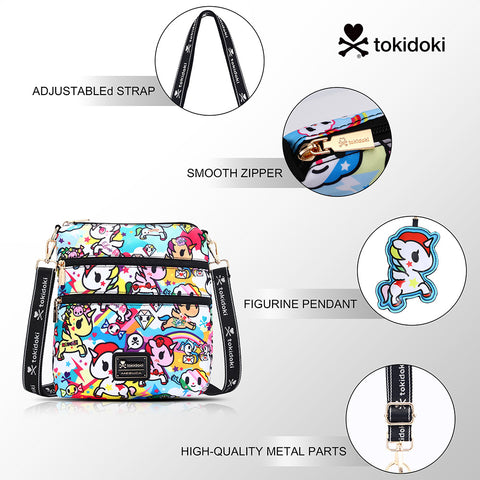 Tokidoki Crossbody Bag With Unicorno Keychain Series-Rainbow Unicorno