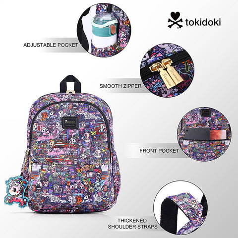 Tokidoki Backpack with Unicorno Keychain Series-Midnight Metropolis