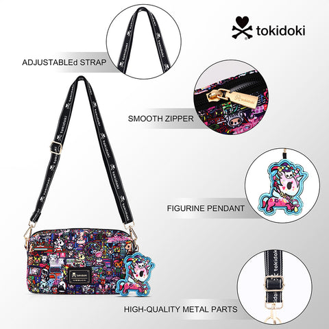 Tokidoki Crossbody Purse With Keychain Adjustable Strap Series-flower Power