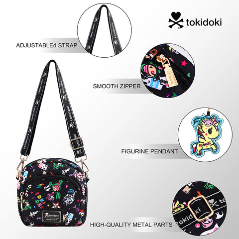 Tokidoki Small Phone Crossbody Bag with Unicorno Keychain Series-Denim Daze