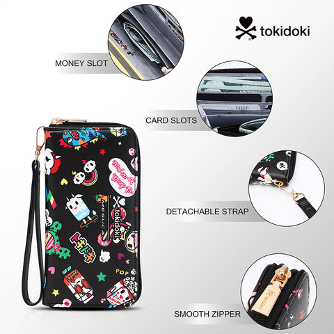 Tokidoki PU Wallet Card Holder with Wristlet Series-Denim Daze
