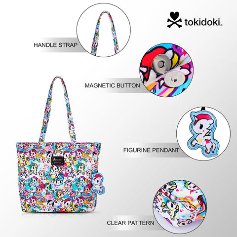 Tokidoki Canvas Bag with Unicorno Keychain  Series-Rainbow Unicorno