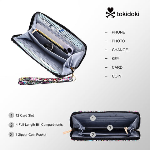 Tokidoki PU Wallet Card Holder with Wristlet Series-Kawaii Pastel