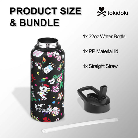 Tokidoki Water Bottle 32oz with Leak Proof Flip-F