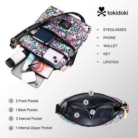 Tokidoki Crossbody Bag With Unicorno Keychain Series-Kawaii Pastel