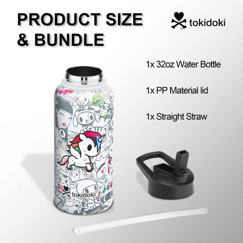 Tokidoki Water Bottle 32oz with Leak Proof Flip-E