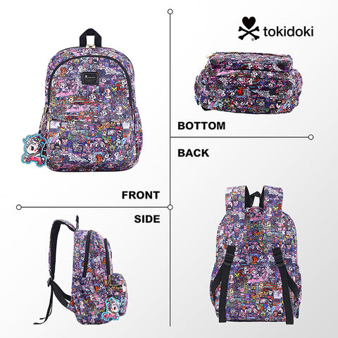 Tokidoki Backpack with Unicorno Keychain Series-Midnight Metropolis