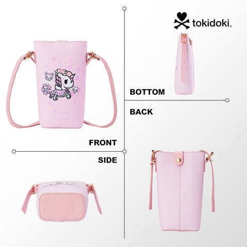 Tokidoki Leather Phone Bag with Adjustble Strap-Pink