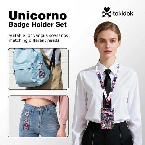 Tokidoki Lanyards for Id Badges with Retractable Reel Clip-D