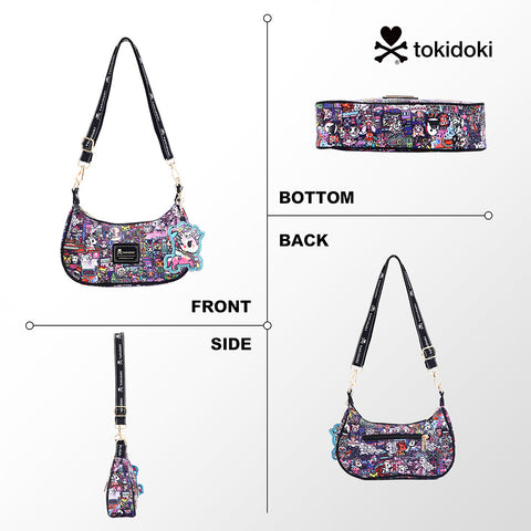 Tokidoki Crescent Shoulder Bag with Keychain Series-Midnight Metropolis