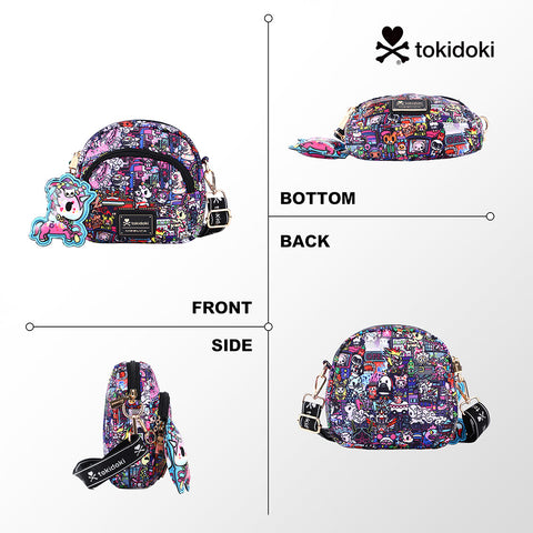 Tokidoki Small Phone Crossbody Bag with Unicorno Keychain Series-Midnight Metropolis