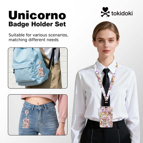 Tokidoki Lanyards for Id Badges with Retractable Reel Clip-G