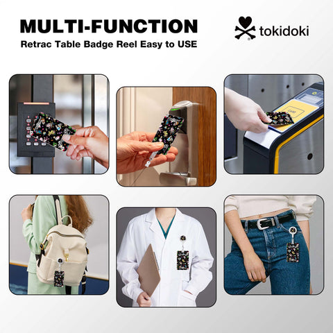 Tokidoki Lanyards for Id Badges with Retractable Reel Clip