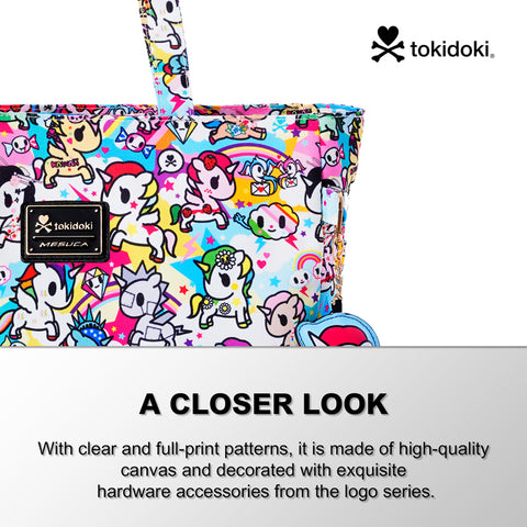 Tokidoki Canvas Bag with Unicorno Keychain  Series-Rainbow Unicorno