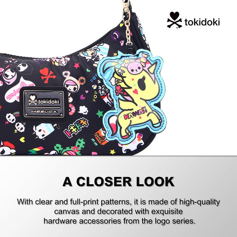 Tokidoki Crescent Shoulder Bag with Keychain Series-Denim Daze