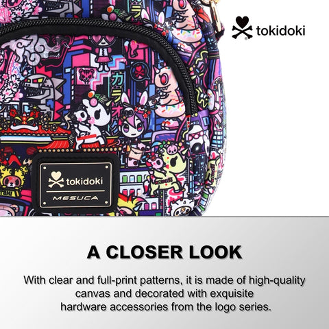 Tokidoki Small Phone Crossbody Bag with Unicorno Keychain Series-Midnight Metropolis