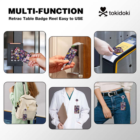 Tokidoki Lanyards for Id Badges with Retractable Reel Clip-D