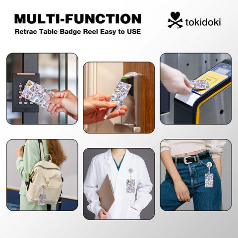 Tokidoki Lanyards for Id Badges with Retractable Reel Clip-H