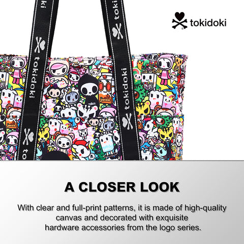 Tokidoki Foldable Tote Bag With Keychain Series-Tokidoki Signature
