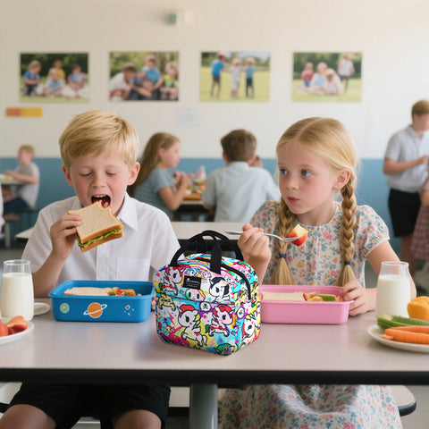 Tokidoki Backpack Set with Lunch Bag Pencil Case Series-Rainbow Unicorno