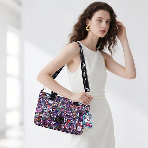 Tokidoki Large Tote Bag with Keychain Series-Midnight Metropolis