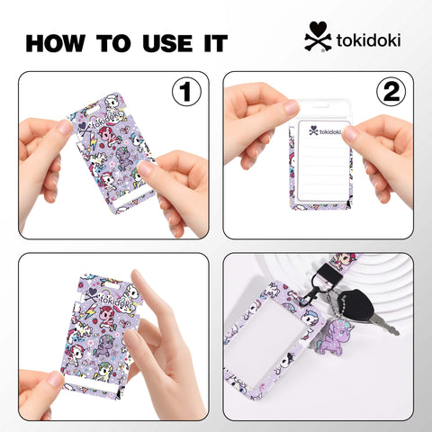 Tokidoki Lanyards for Id Badges with Retractable Reel Clip-E