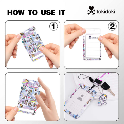 Tokidoki Lanyards for Id Badges with Retractable Reel Clip-H