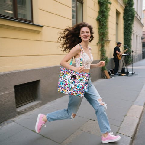 Tokidoki Canvas Bag with Unicorno Keychain  Series-Rainbow Unicorno