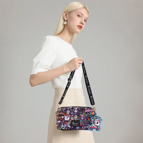 Tokidoki Crossbody Purse With Keychain Adjustable Strap Series-flower Power