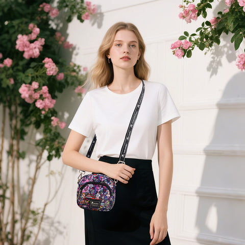 Tokidoki Small Phone Crossbody Bag with Unicorno Keychain Series-Midnight Metropolis