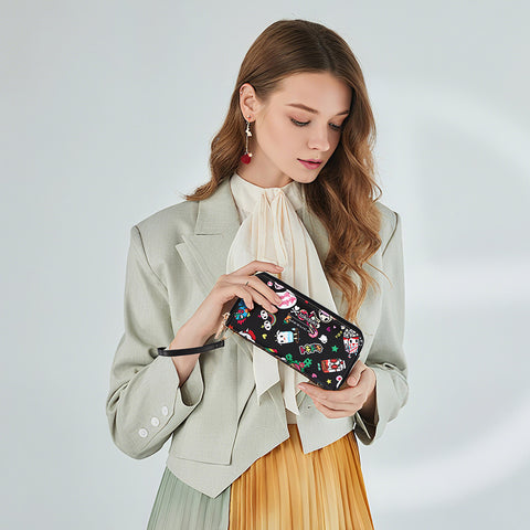 Tokidoki PU Wallet Card Holder with Wristlet Series-Denim Daze